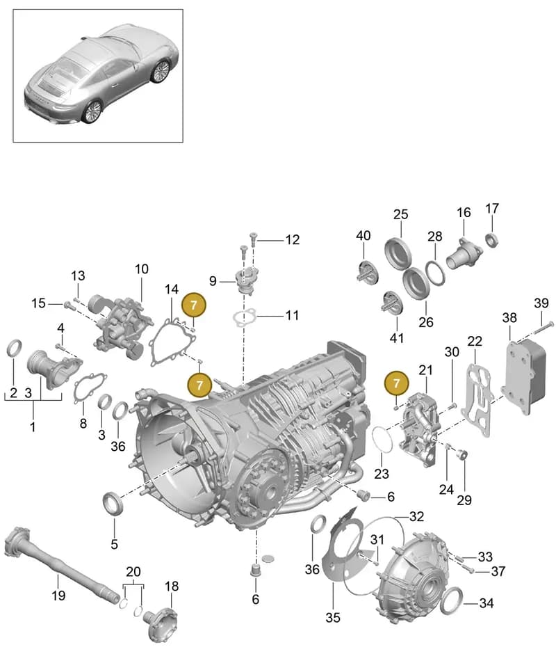 9G132182100 — Porsche 911 (2016-2019) diagram p47302010, position 7