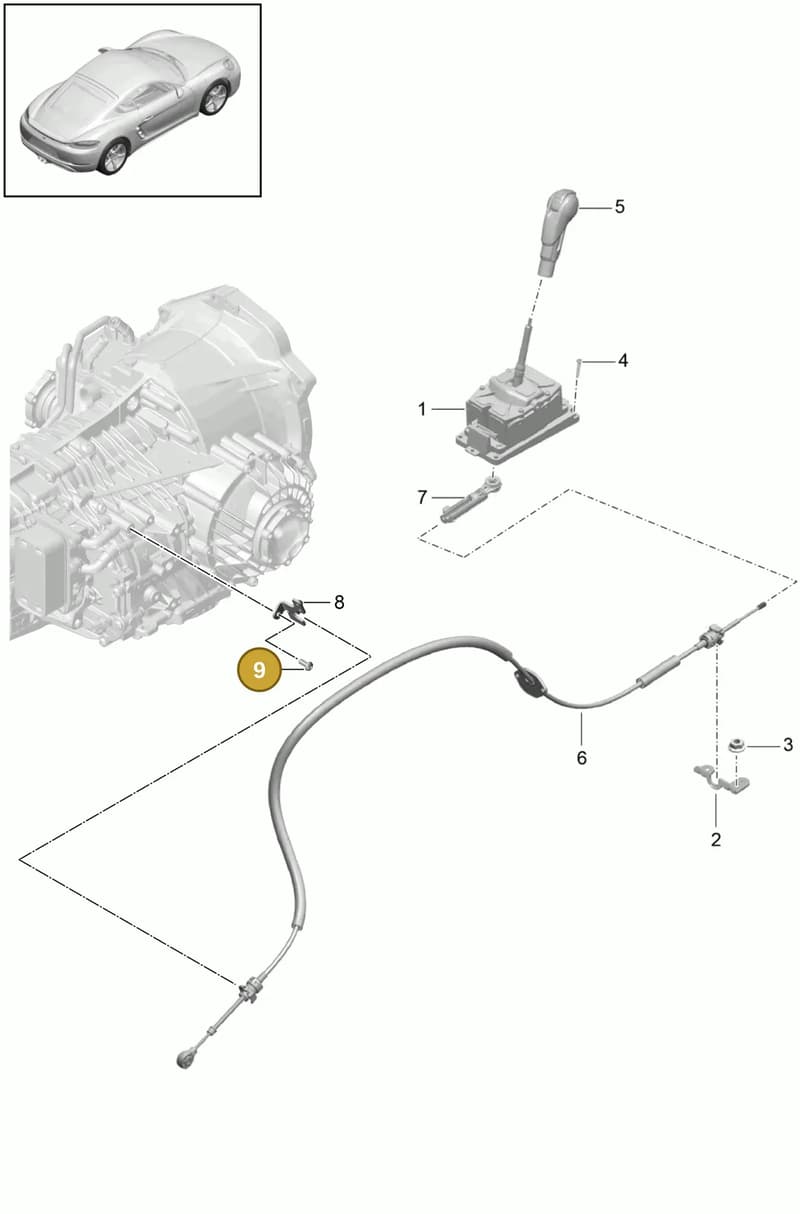 9G142680100 — Porsche Cayman (2016-2019) diagram p50701050, position 9