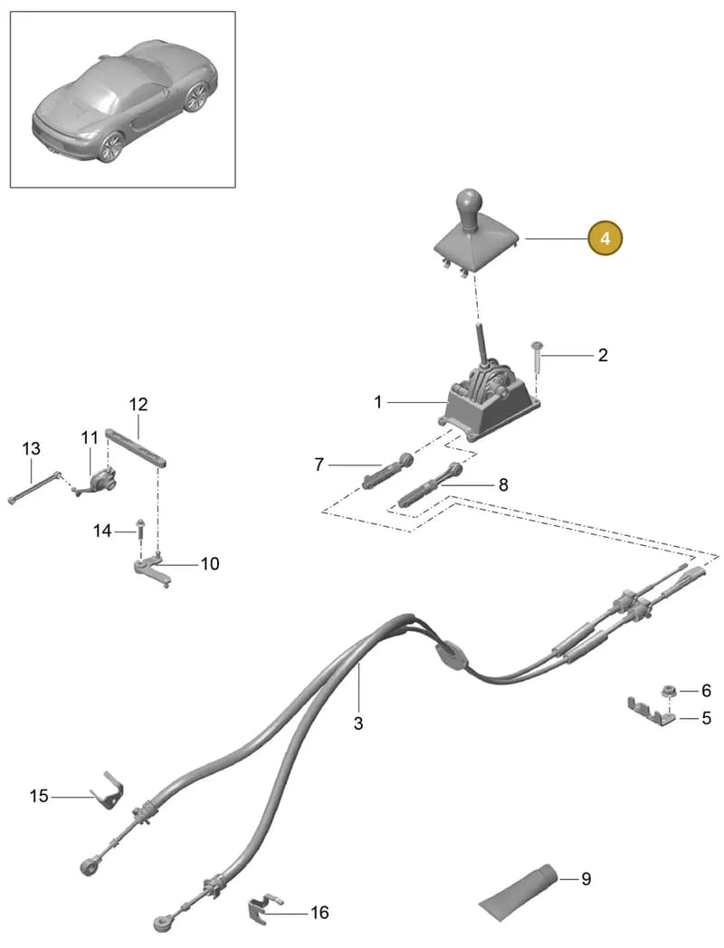 9G142698001N11 — Porsche Boxster (2012-2016) diagram p39701000, position 4