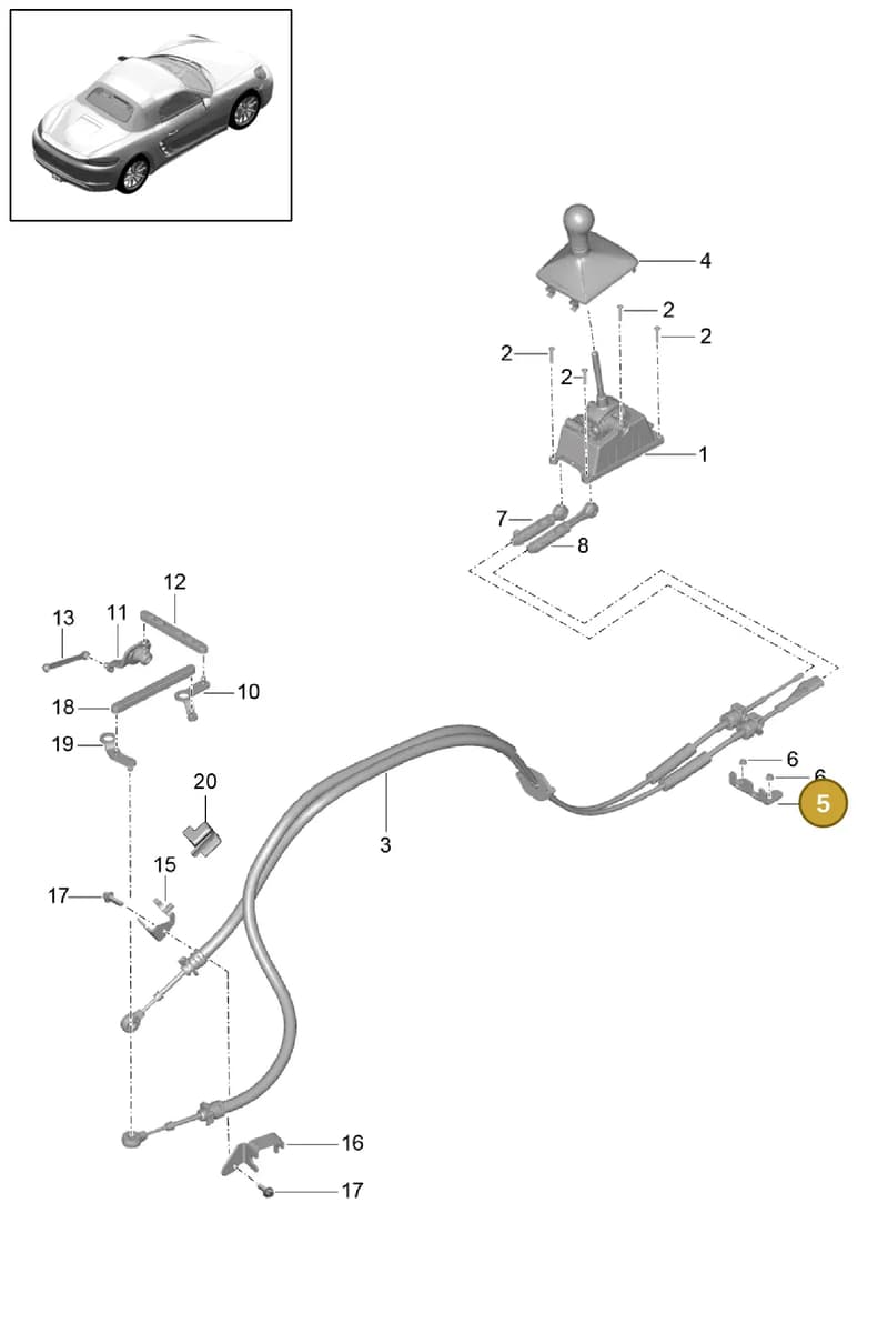 9G1426980262W0 — Porsche Boxster (2016-2019) diagram p48701000, position 5