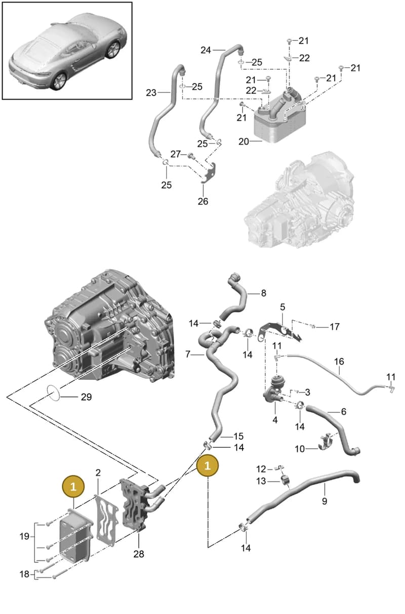 9G230701900 — Porsche Cayman (2016-2019) diagram p50360000, position 1