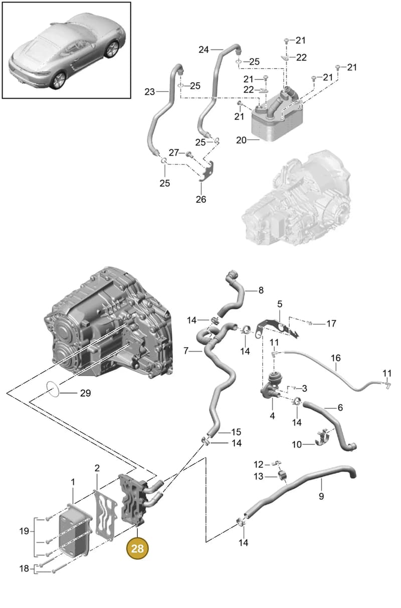 9G230703300 — Porsche Cayman (2016-2019) diagram p50360000, position 28