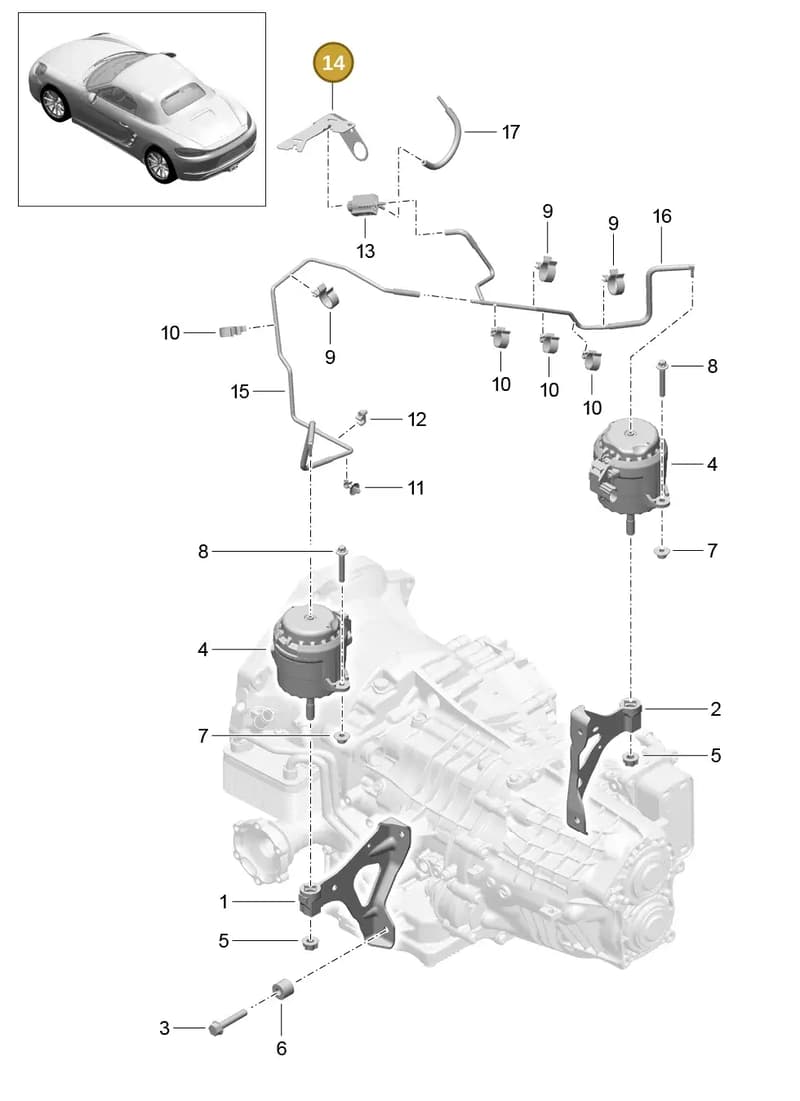 9G230740900 — Porsche Boxster (2016-2019) diagram p48306000, position 14