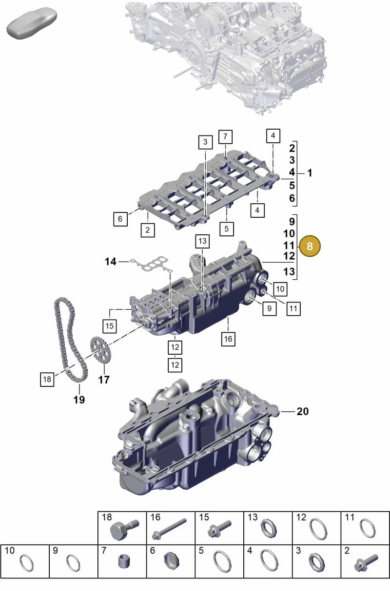 9GT115103A — Porsche 911 (2021-2022) diagram p59104000, position 8