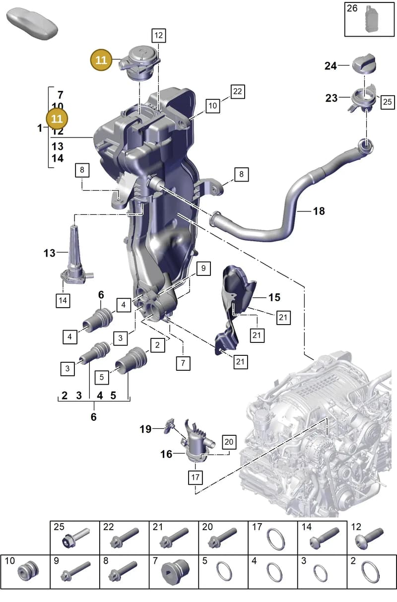 9GT115187B — Porsche 911 (2021-2022) diagram p59104200, position 11