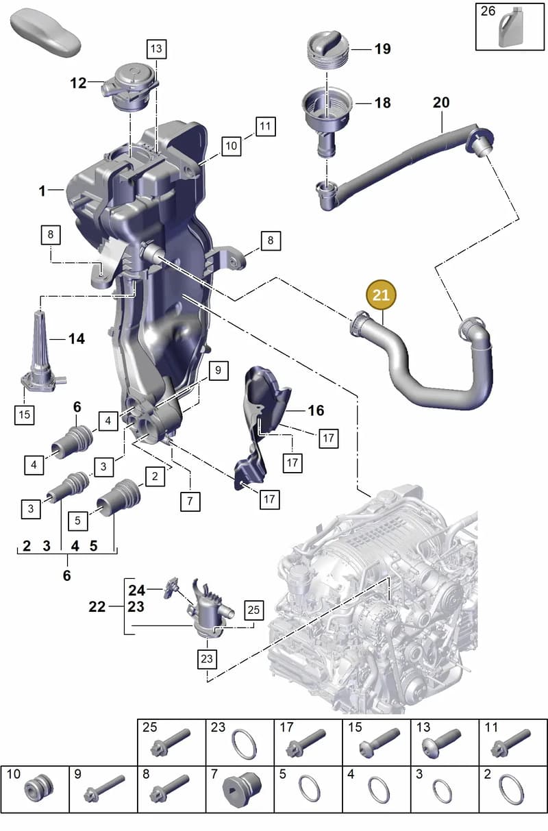 9GT115301E — Porsche Boxster Spyder (2019-2020) diagram p55104200, position 21