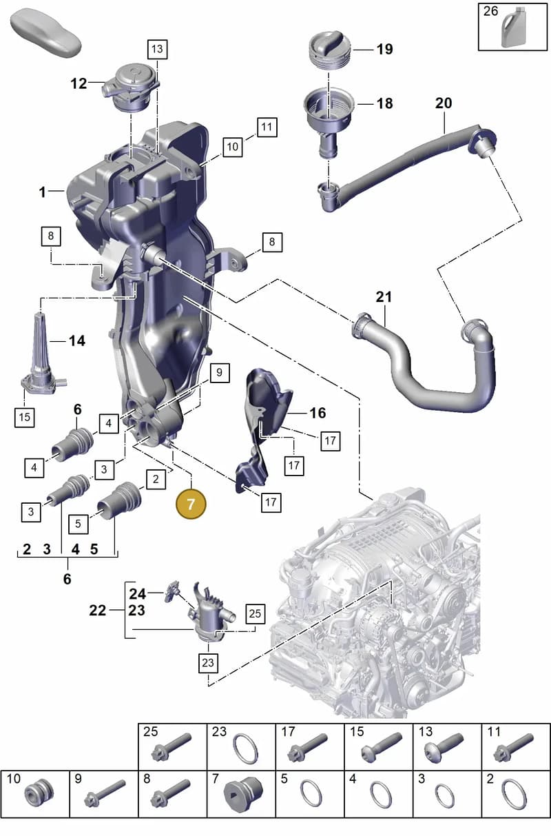 9GT115647B — Porsche Boxster Spyder (2019-2020) diagram p55104200, position 7