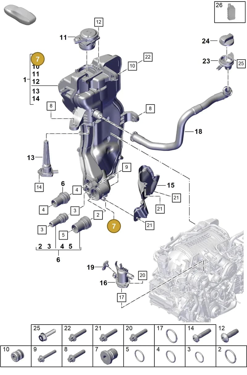 9GT115647C — Porsche 911 (2021-2022) diagram p59104200, position 7