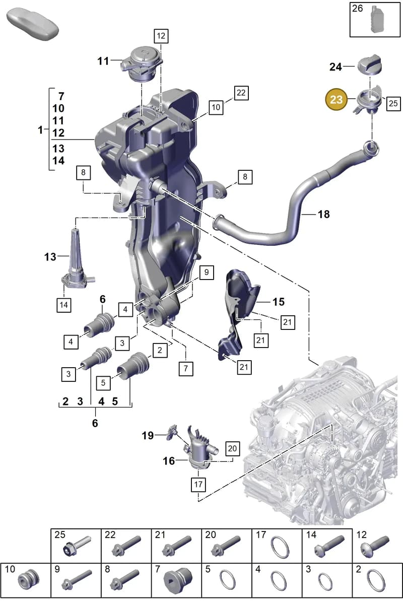 9GT115653 — Porsche 911 (2021-2022) diagram p59104200, position 23