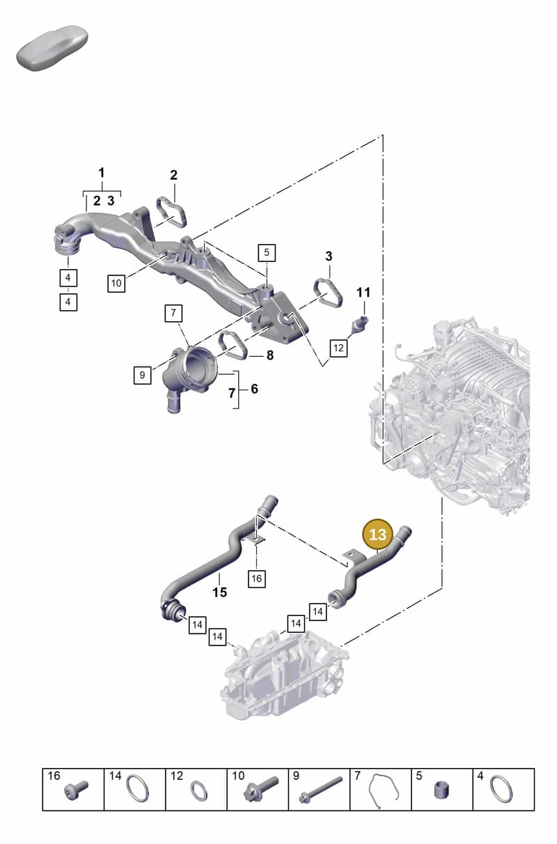 9GT121071 — Porsche 911 (2021-2022) diagram p59105050, position 13