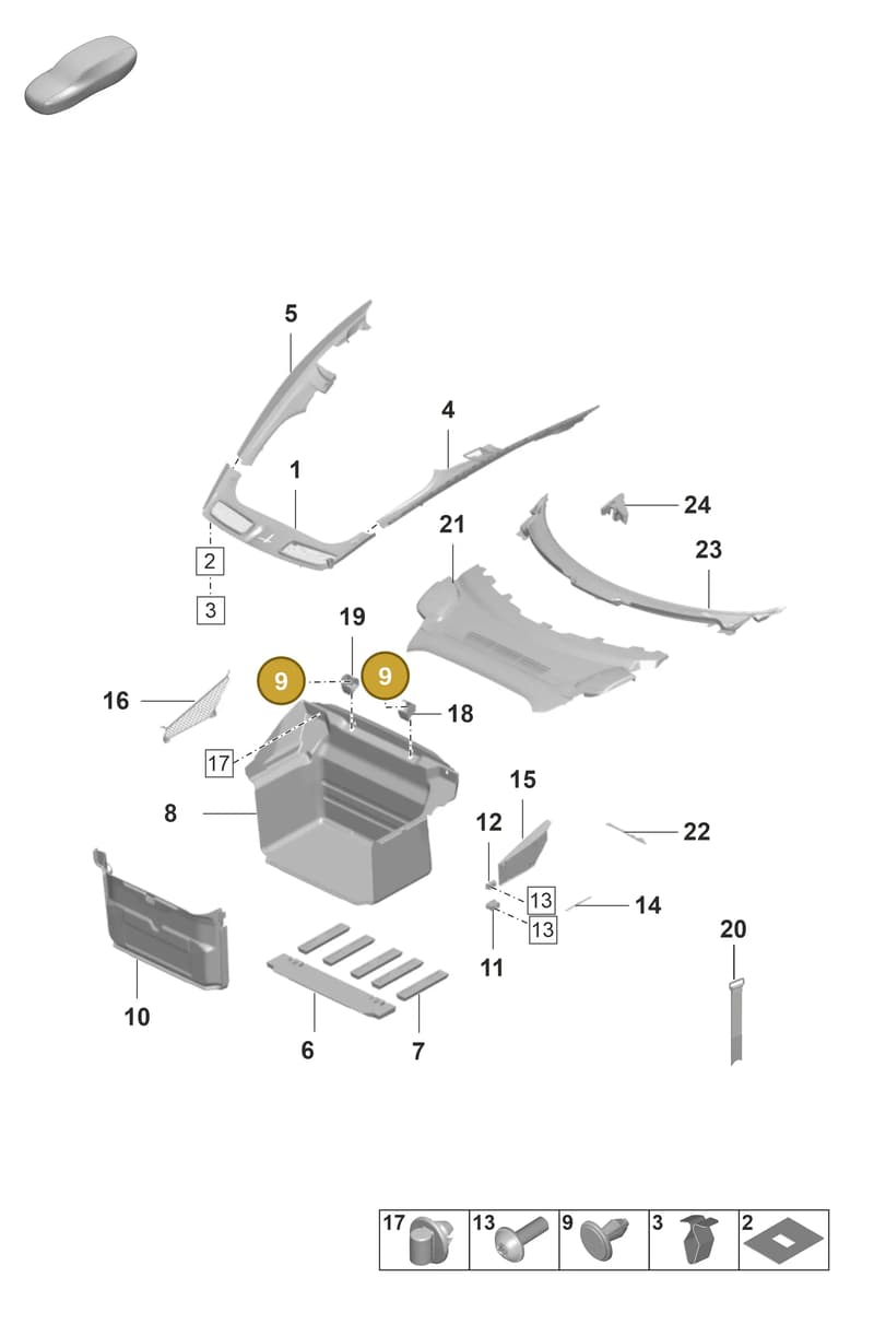 9GT121079A — Porsche 911 (2021-2022) diagram p59807000, position 9