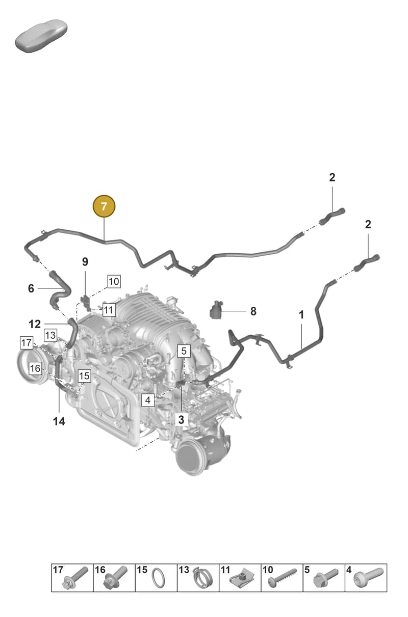 9GT121162B — Porsche 911 (2021-2022) diagram p59105500, position 7