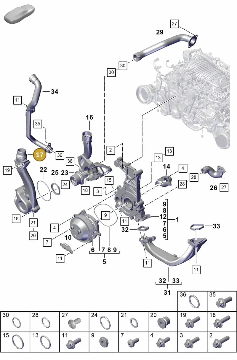9GT121312 — Porsche 911 (2021-2022) diagram p59105000, position 17
