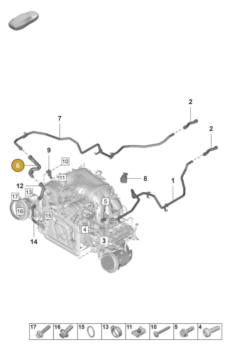 9GT121379 — Porsche 911 (2021-2022) diagram p59105500, position 6
