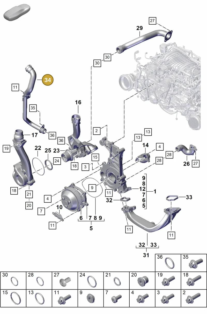 9GT121507F — Porsche 911 (2021-2022) diagram p59105000, position 34