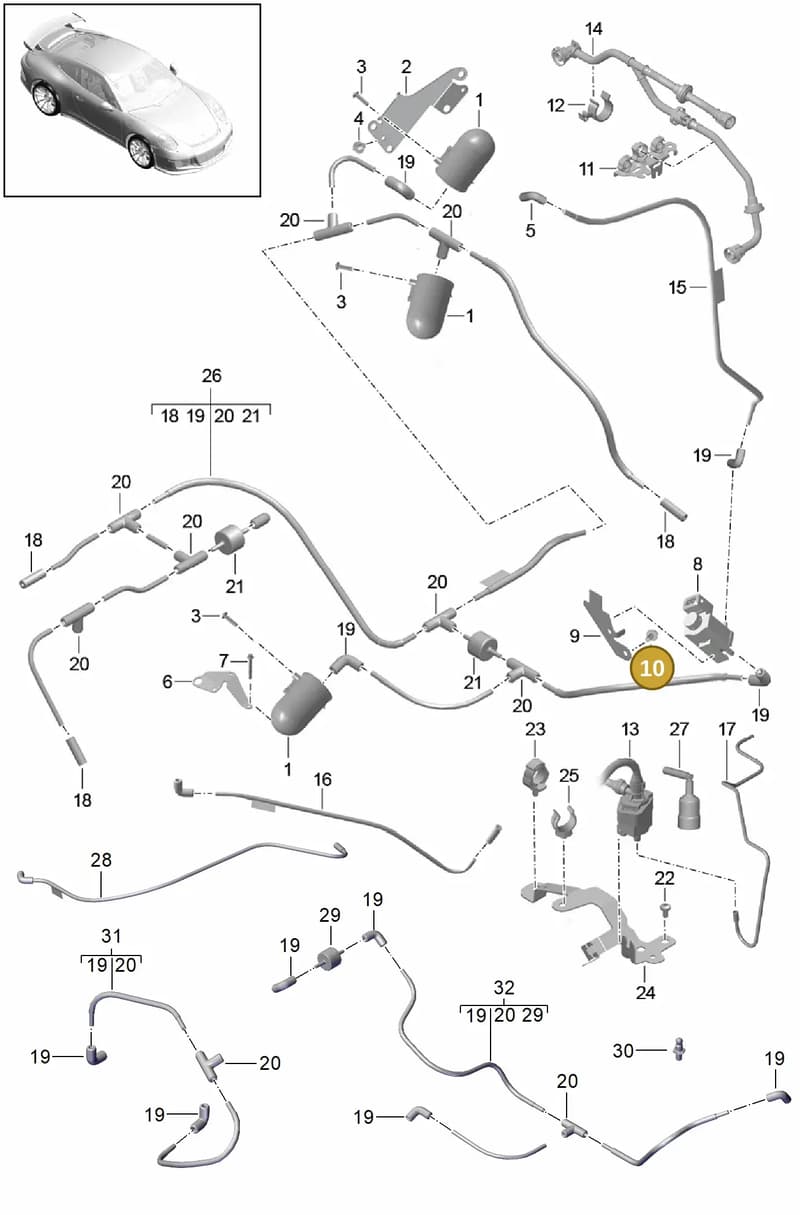 9GT127503 — Porsche 911 (2013-2020) diagram p41107000, position 10