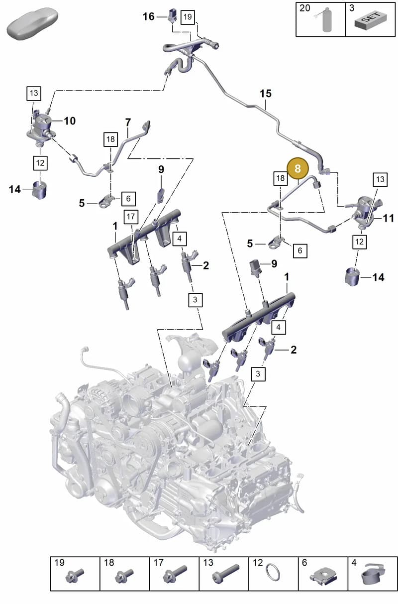 9GT127509A — Porsche 911 (2021-2022) diagram p59107000, position 8