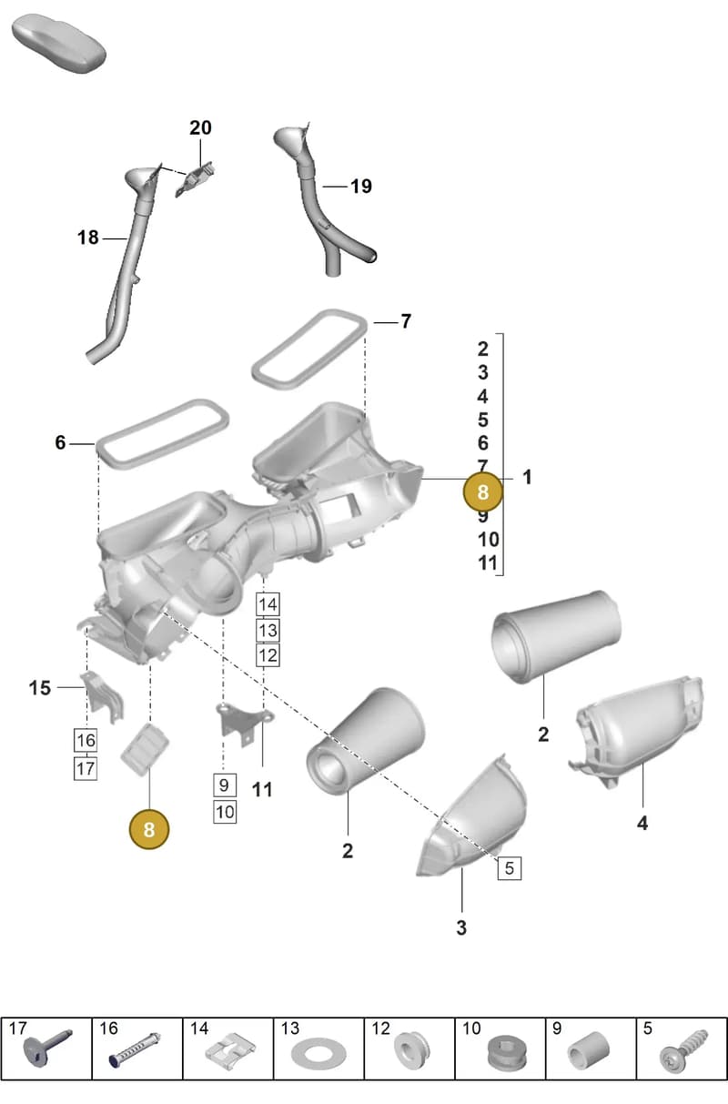 9GT129075 — Porsche 911 (2021-2022) diagram p59106010, position 8