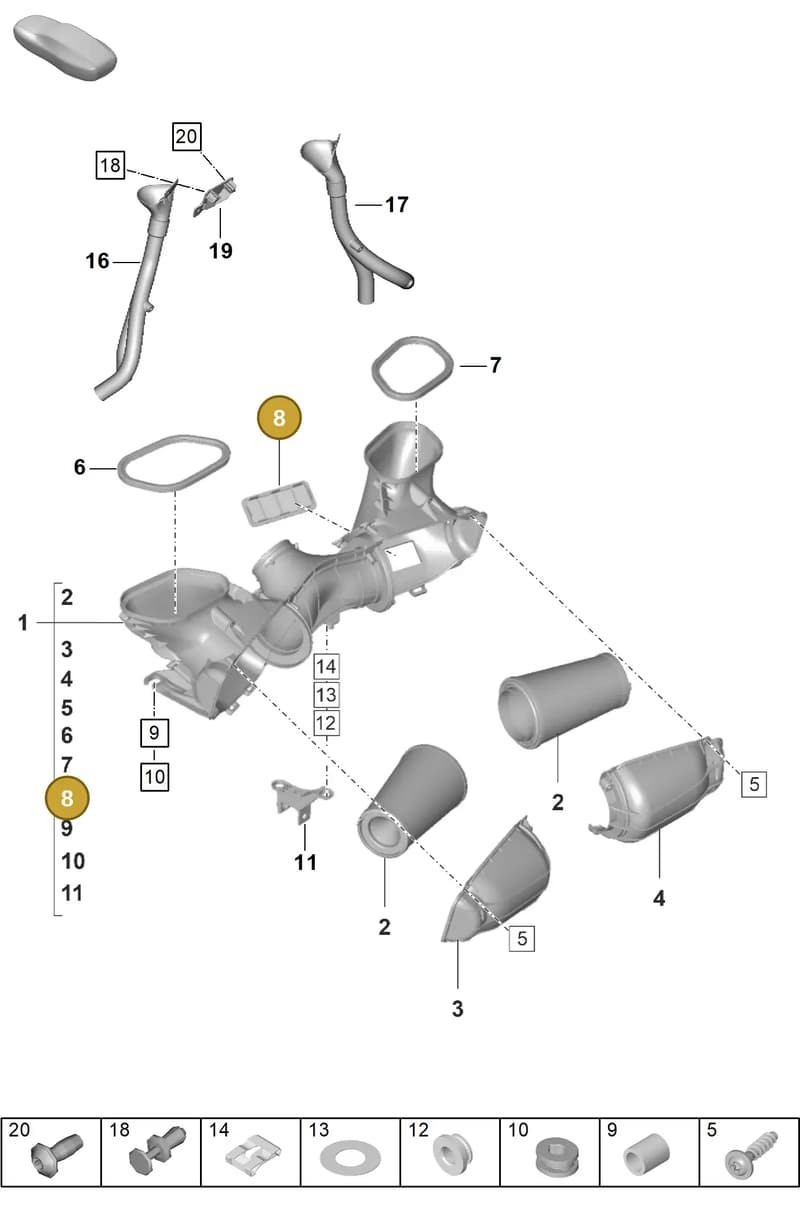 9GT129075 — Porsche 911 (2021-2022) diagram p59106000, position 8