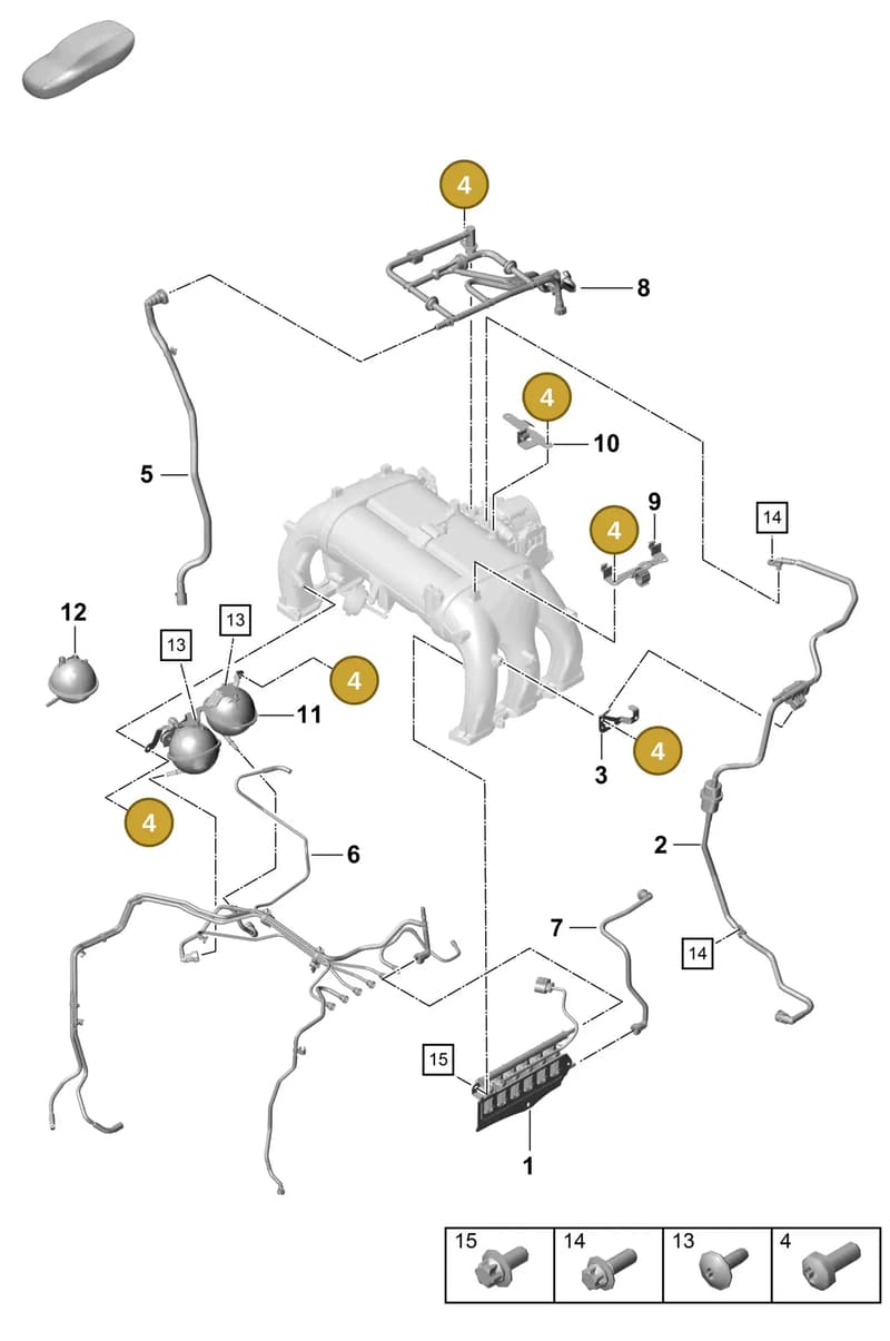 9GT129077A — Porsche Boxster Spyder (2019-2020) diagram p55107400, position 4