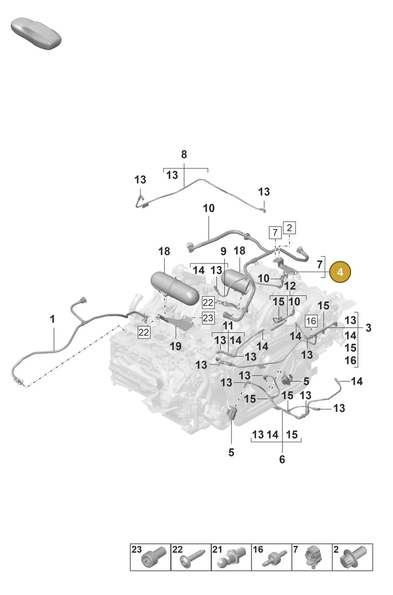 9GT129077A — Porsche 911 (2021-2022) diagram p59107400, position 4