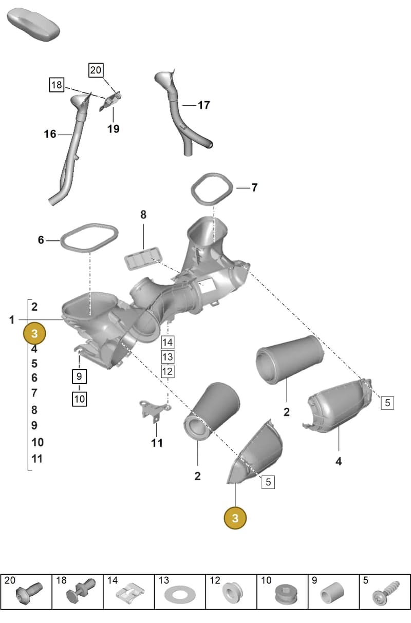 9GT129111A — Porsche 911 (2021-2022) diagram p59106000, position 3