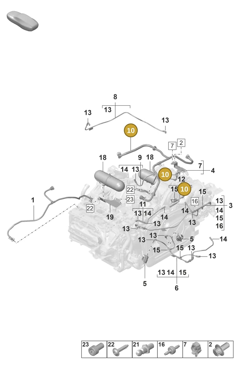 9GT129456K — Porsche 911 (2021-2022) diagram p59107400, position 10