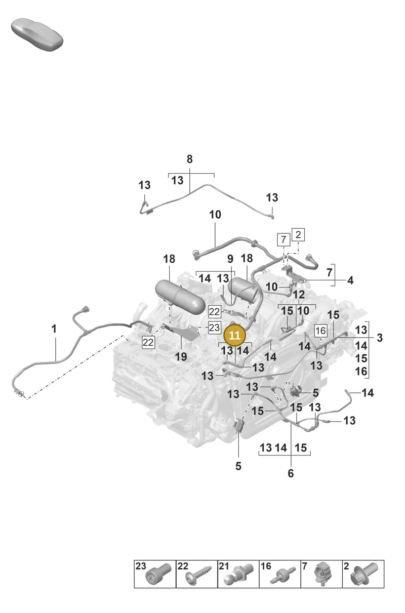 9GT129458E — Porsche 911 (2021-2022) diagram p59107400, position 11