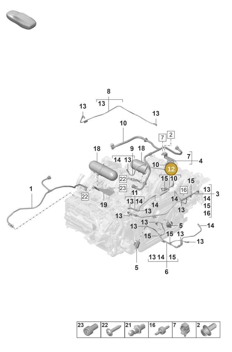 9GT129458F — Porsche 911 (2021-2022) diagram p59107400, position 12