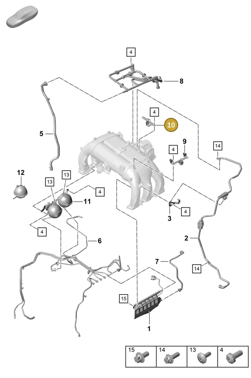 9GT129581A — Porsche Boxster Spyder (2019-2020) diagram p55107400, position 10
