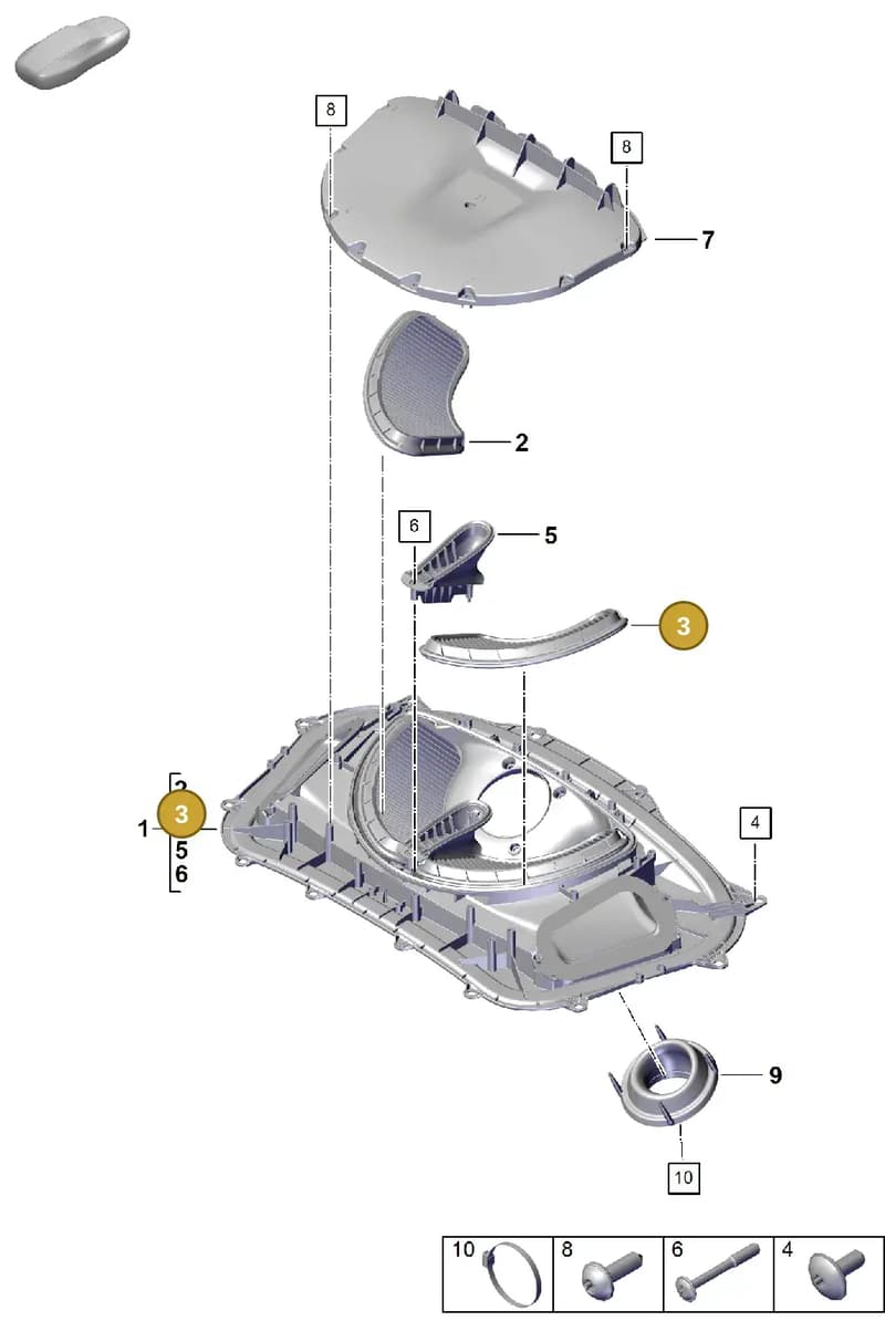 9GT129634A — Porsche Boxster Spyder (2019-2020) diagram p54106005, position 3