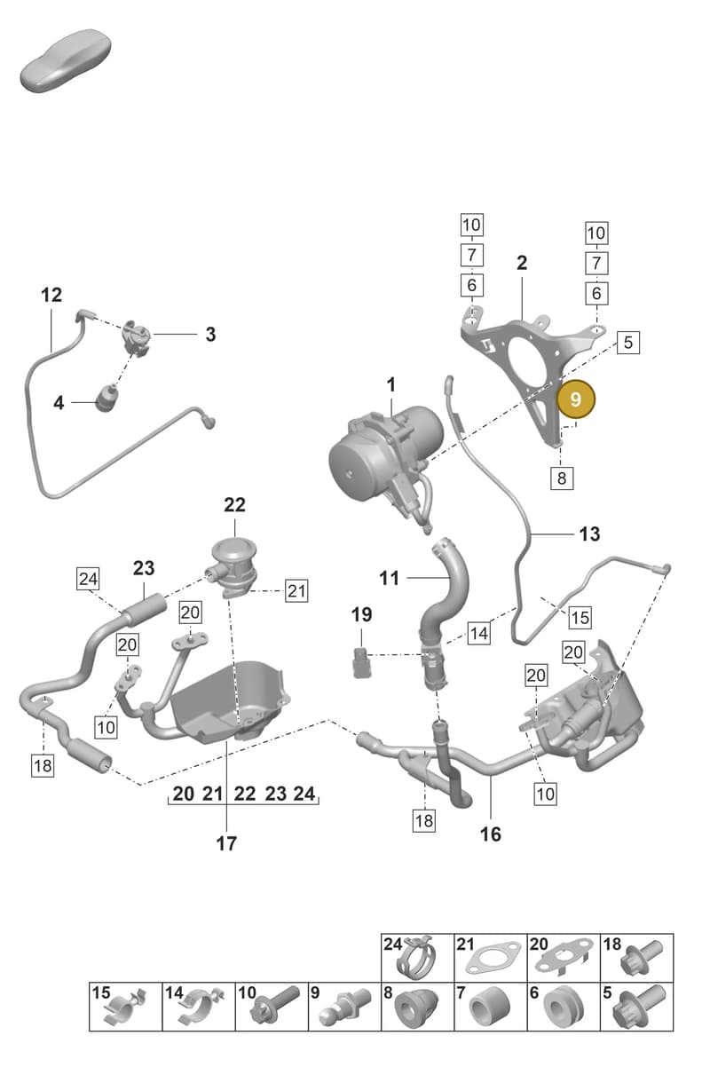 9GT131555 — Porsche 911 (2021-2022) diagram p59108000, position 9