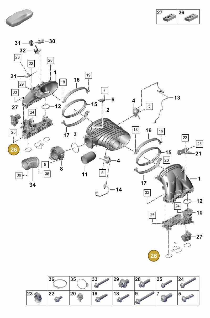 9GT133161 — Porsche 911 (2021-2022) diagram p59107100, position 26