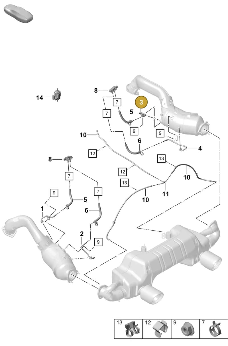9GT251171A — Porsche Boxster Spyder (2019-2020) diagram p55202210, position 3