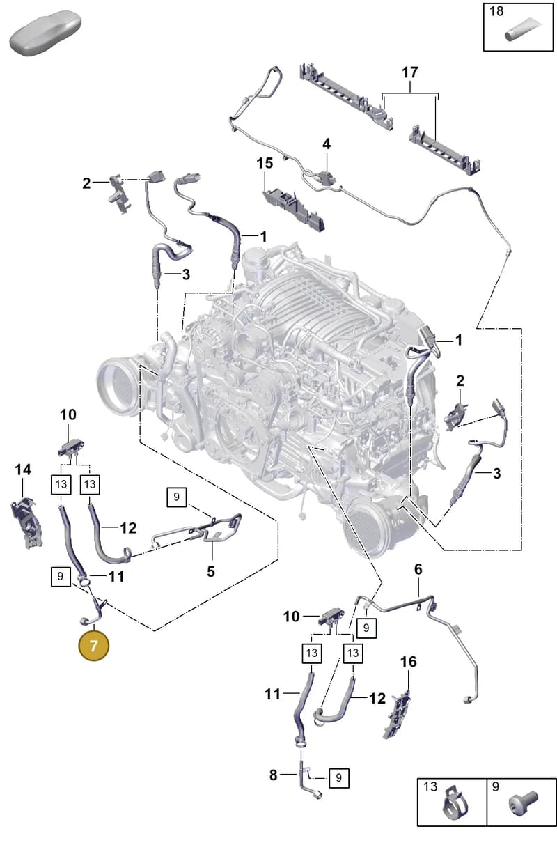 9GT251173L — Porsche 911 (2021-2022) diagram p59202200, position 7