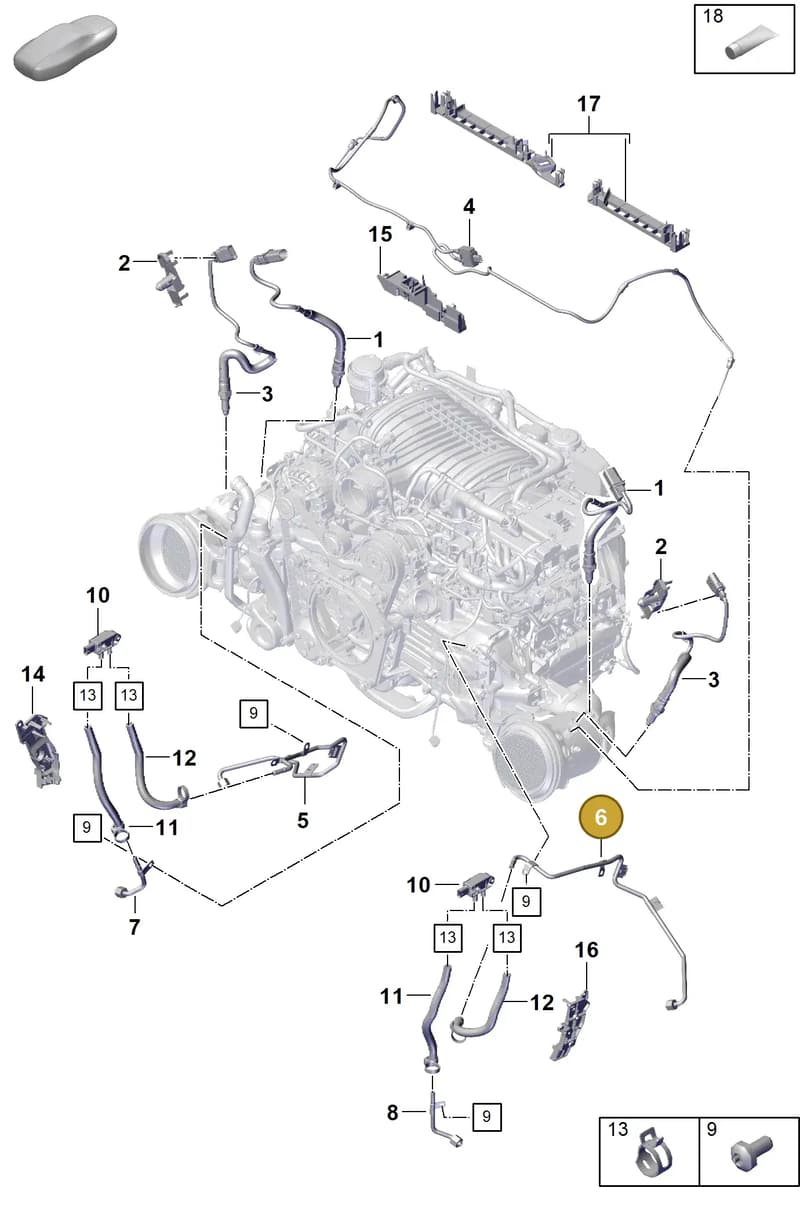 9GT251174F — Porsche 911 (2021-2022) diagram p59202200, position 6