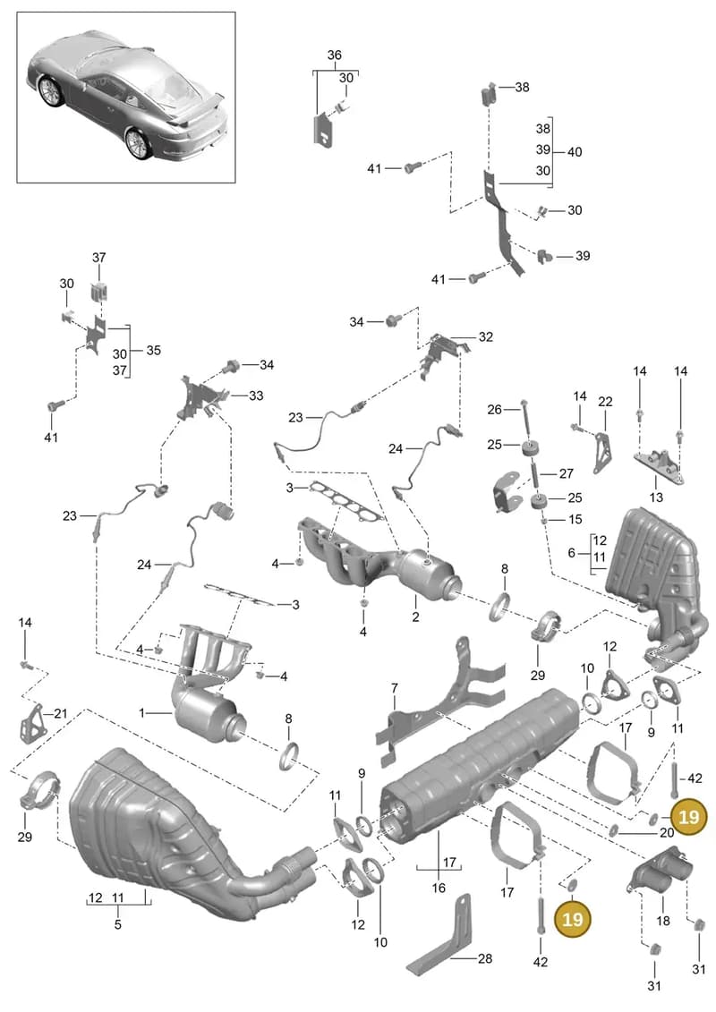 9GT251616B — Porsche 911 (2013-2020) diagram p41202000, position 19