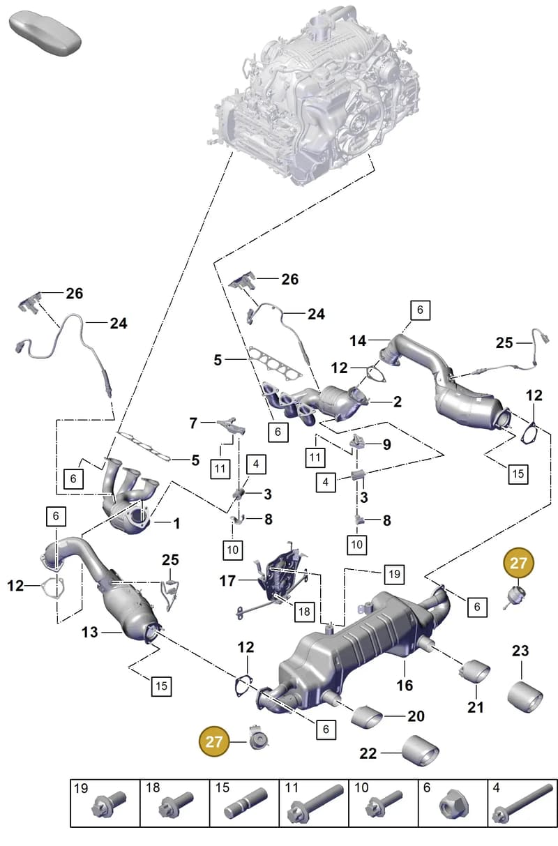 9GT251837 — Porsche Cayman (2019-2022) diagram p55000001, position 27