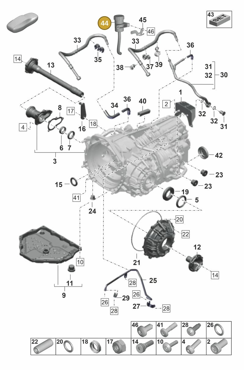9GT300351 — Porsche 911 (2021-2022) diagram p59302100, position 44