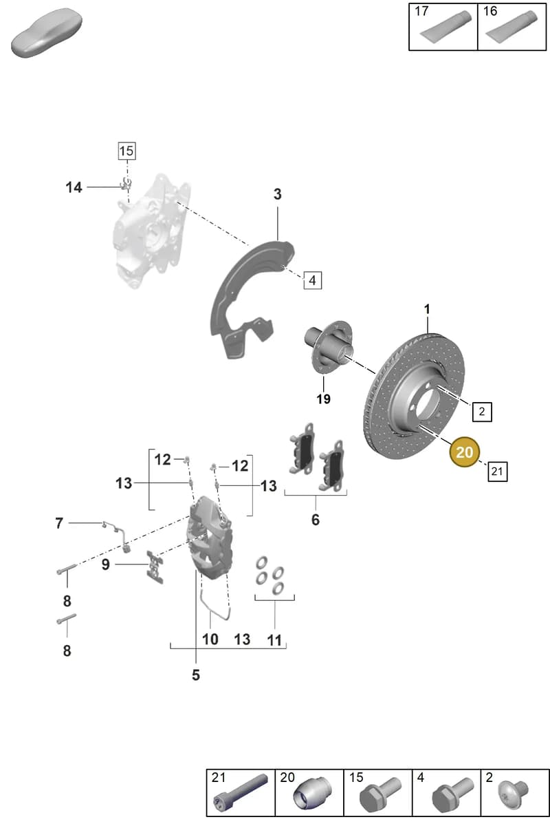 9GT401111 — Porsche 911 (2021-2022) diagram p59603010, position 20