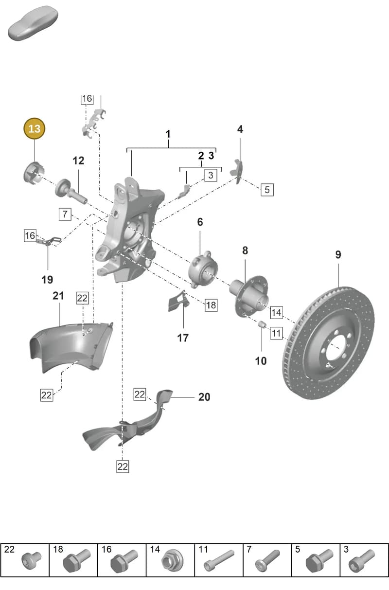 9GT407115 — Porsche 911 (2021-2022) diagram p59401060, position 13