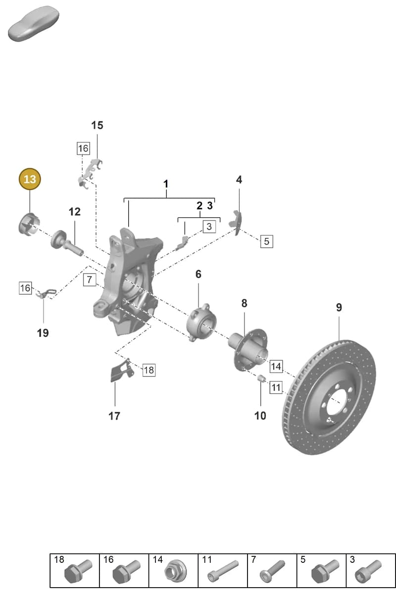 9GT407115 — Porsche 911 (2021-2022) diagram p59401050, position 13