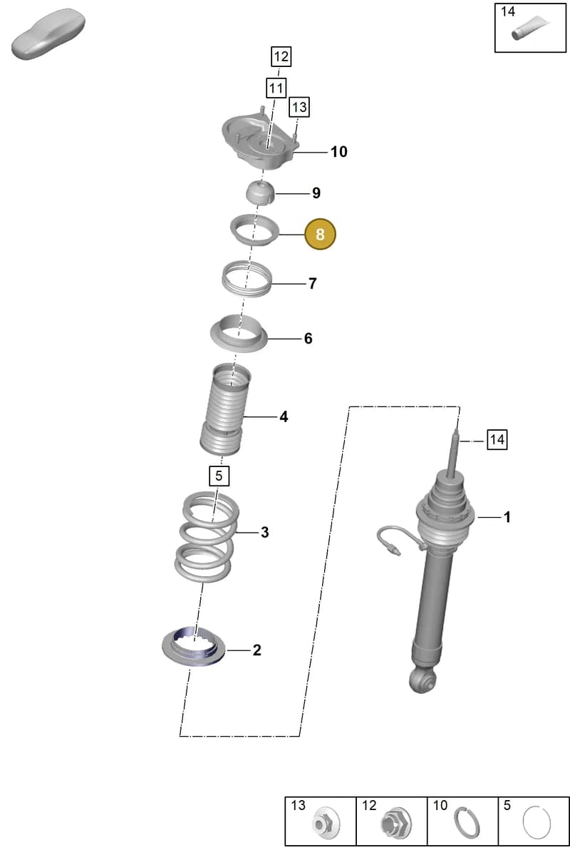 9GT412149A — Porsche 911 (2021-2022) diagram p59402000, position 8