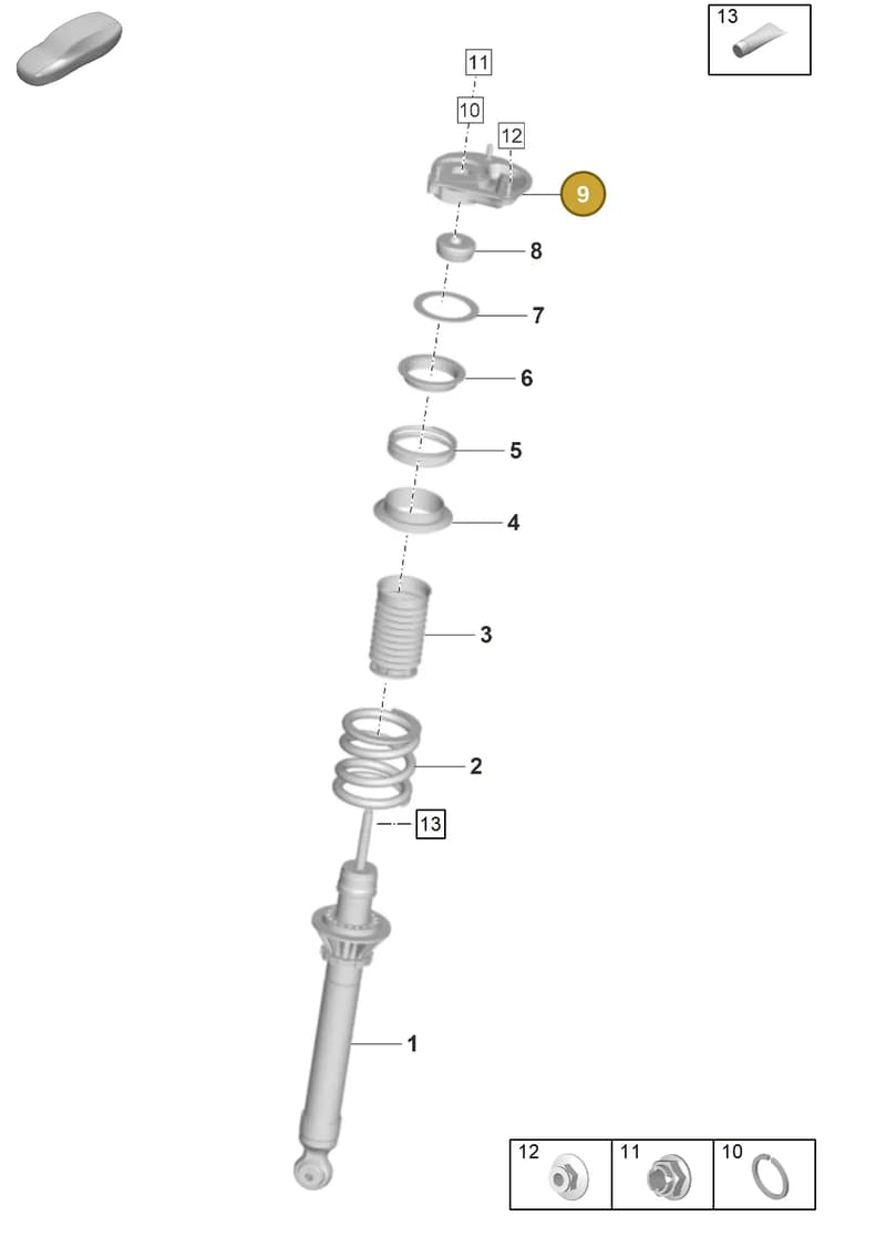 9GT412321E — Porsche 911 (2021-2022) diagram p59402030, position 9