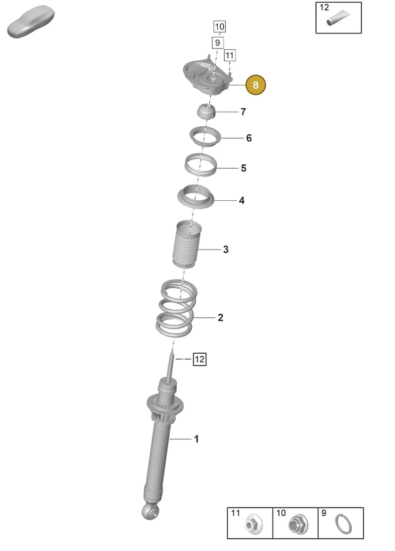 9GT412322D — Porsche 911 (2021-2022) diagram p59402010, position 8