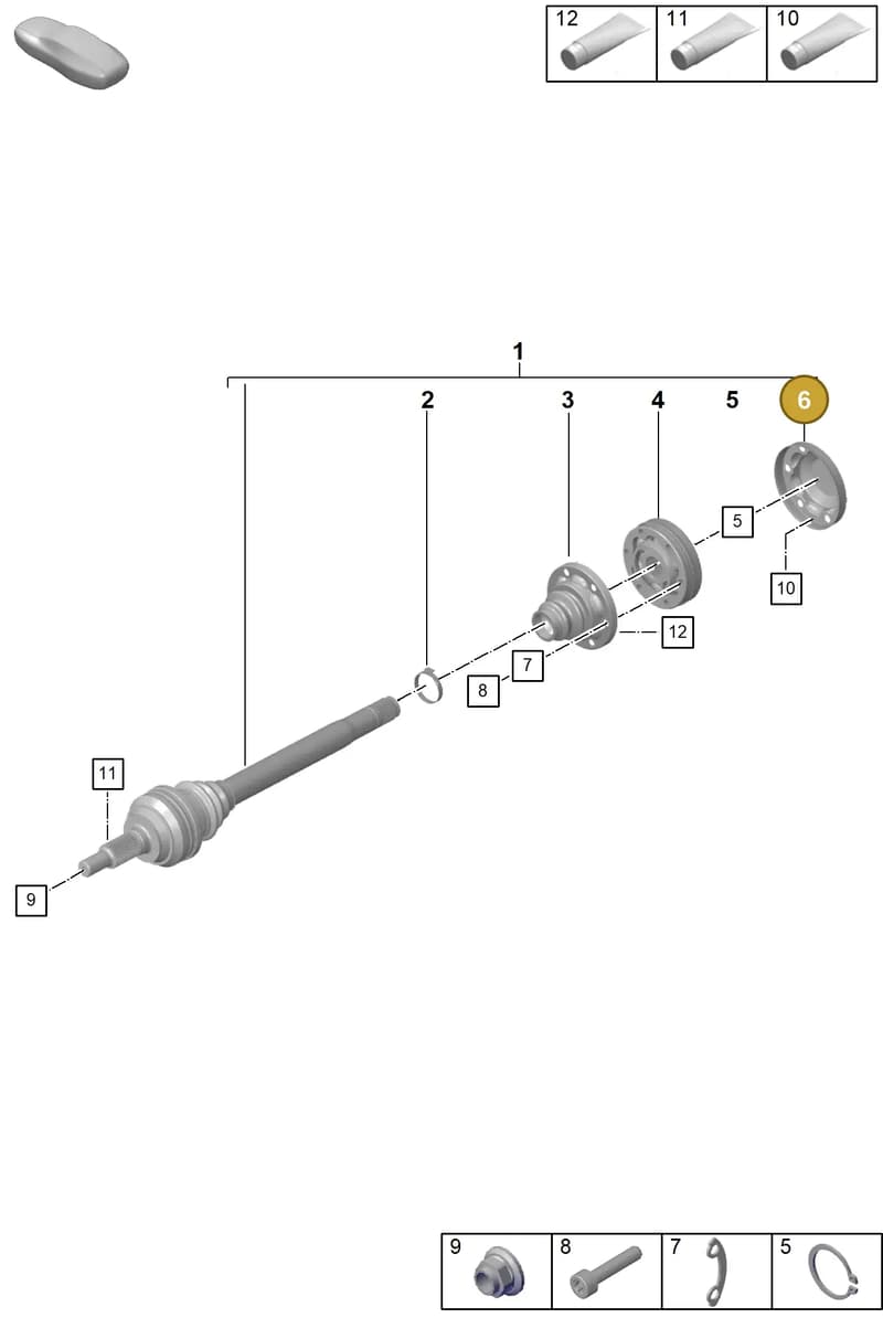 9GT501147 — Porsche 911 (2021-2022) diagram p59501100, position 6