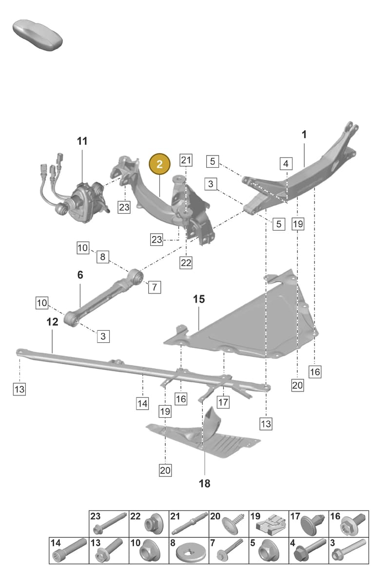 9GT505063E — Porsche 911 (2021-2022) diagram p59501000, position 2