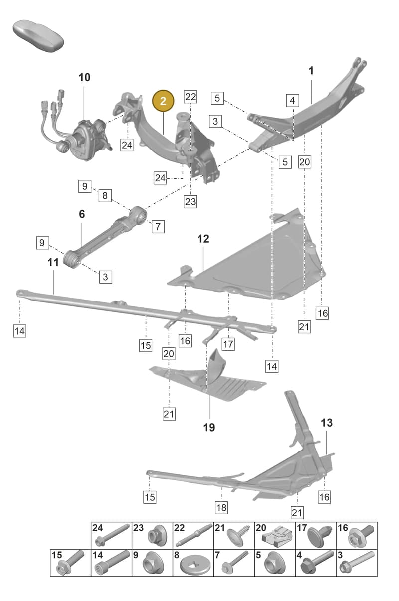 9GT505064F — Porsche 911 (2021-2022) diagram p59501010, position 2