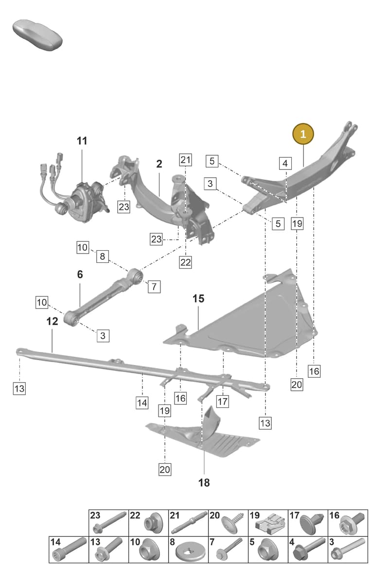 9GT505105A — Porsche 911 (2021-2022) diagram p59501000, position 1