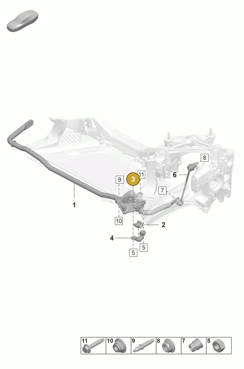9GT505262A — Porsche 911 (2021-2022) diagram p59502100, position 3